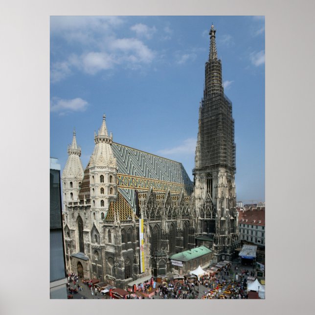 Póster Rua. Catedral de Stephen, Viena Áustria (Frente)