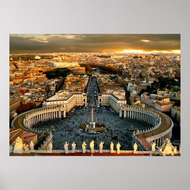 Póster Rua. Cidade Vaticano Quadrada de Peter (Frente)