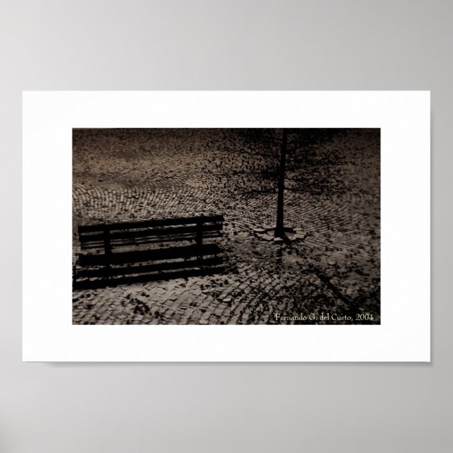 Póster Rua Cobblestonada & Bench (Frente)