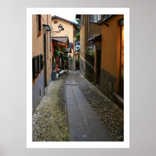 Poster Rua Cobblestone em Bellagio (Frente)