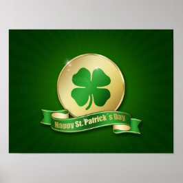Póster Rua, Coin Shamrock do Dia de Patrick