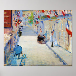 Poster Rua com sinalizadores franceses, Manet