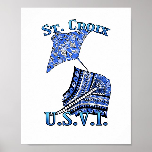 Poster Rua Croix U V.I. Vaga Tribal Stingray Ocean (Frente)