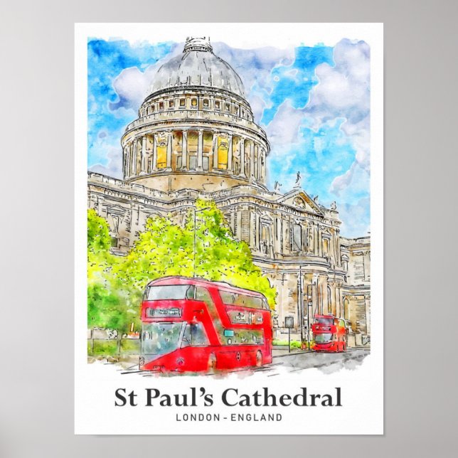 Poster Rua da Catedral de Paul, Viagem de Londres (Frente)