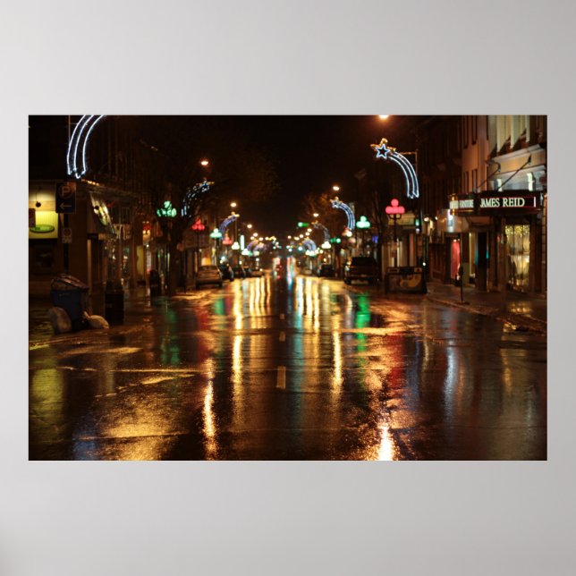 Poster Rua da cidade à noite (Frente)