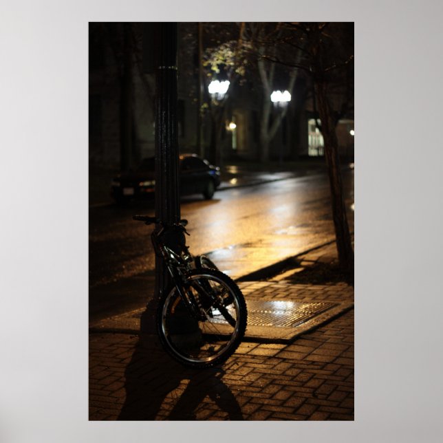 Poster Rua da cidade à noite (Frente)