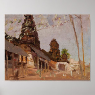 Poster rua da cidade - estudo. Da viagem à Índia