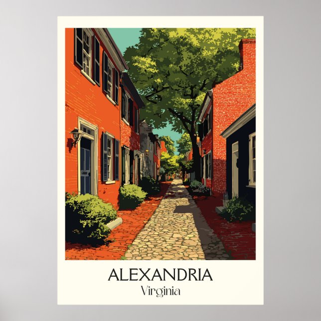 Poster Rua da Cidade Velha de Alexandria Virgínia (Frente)