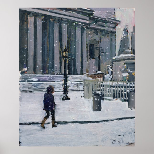 Poster Rua da manhã de neve. Catedral de Paul de 2009 (Frente)