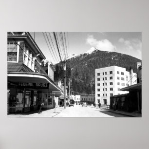 Póster Rua da missão no centro de Ketchikan