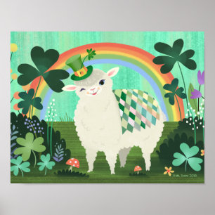 Poster Rua de Arte de Carneiro Feliz Dia de Patrick