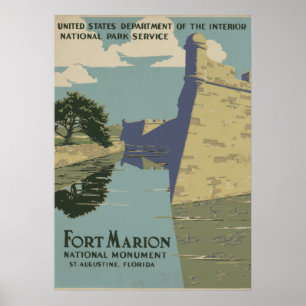 Póster Rua de Augustine Florida, espanhol Fort Marion Pos