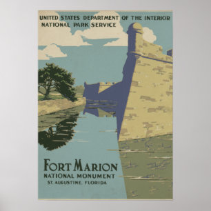 Póster Rua de Augustine Florida, espanhol Fort Marion Pos