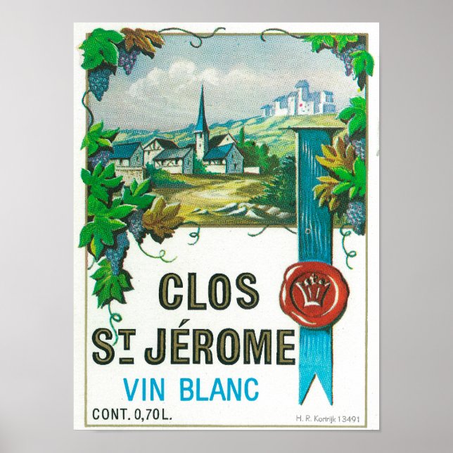 Póster Rua de Cores. Etiqueta de Vinho de JermoeEuropa (Frente)