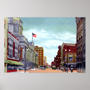 Póster Rua de Fort Wayne Indiana Calhoun
