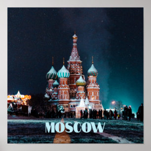Poster Rua de Moscou Rússia. Catedral de Basil