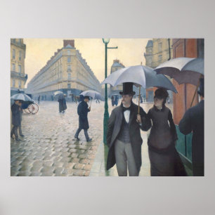 Poster Rua de Paris, temps de pluie por Gustave
