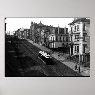 Poster Rua de São Francisco com Cable Car 1901