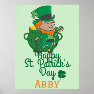 Poster Rua de Shamrock verde irlandês. Dia de Patrick
