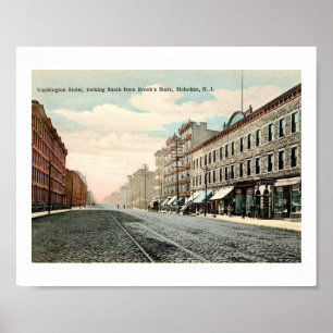 Poster Rua de Washington, Hoboken, New Jersey Vintage