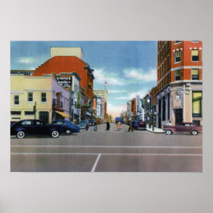 Póster Rua dianteira de Wilmington North Carolina