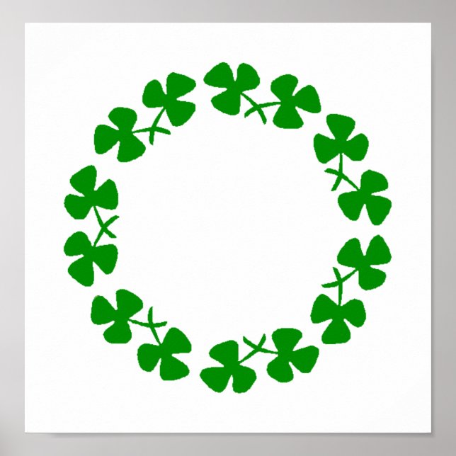 Póster Rua do Anel Shamrock do Dia de Patrick (Frente)