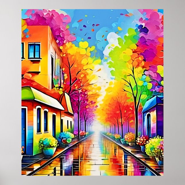 Poster Rua do Arco-íris: Cidade Vibrante (Frente)