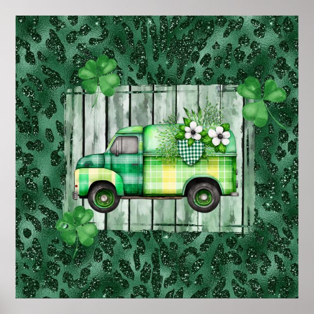 Poster Rua do dia de Patrick, Vintage Truck (Frente)