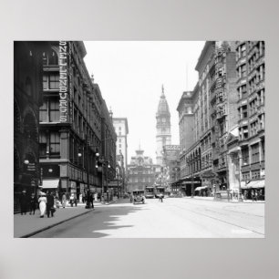 Poster Rua do mercado, Philly, 1910s