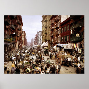 Póster Rua do Mulberry, Nova Iorque, NY 1900