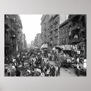 Poster Rua do Mulberry, NYC, 1900