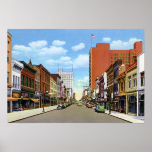 Póster Rua do olmo de Greensboro North Carolina