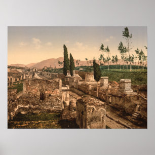 Poster Rua dos túmulos, Pompeii, Campania, Italia