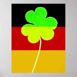Poster Rua Engraçado Patrick Flag Irish Shamrock alemão