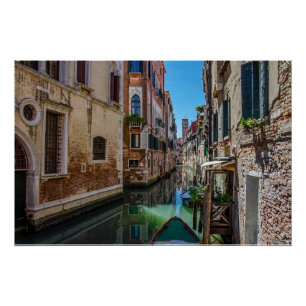Póster Rua estreita com canal em Veneza