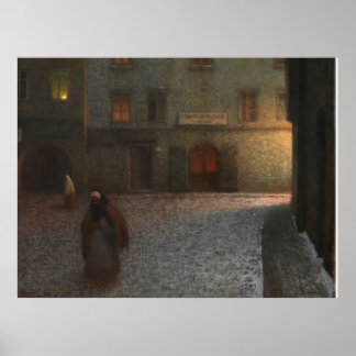 Poster Rua Evening (1906) Jakub Schikaneder