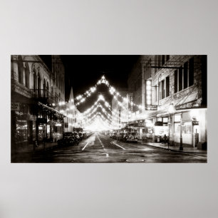 Poster Rua Fort de Honolulu, de 1942, à noite