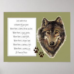 Póster Rua. Francisco de Assisi Orador com Lobo e Rastrei