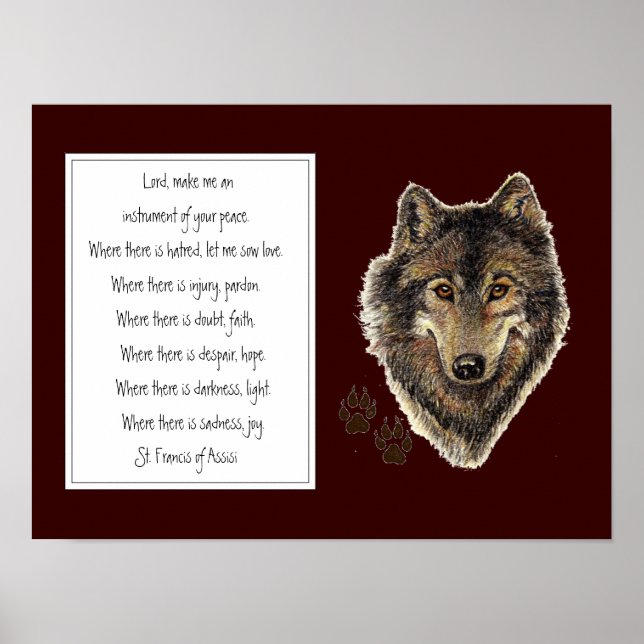 Poster Rua. Francisco de Assisi Orador com Lobo e Rastrei (Frente)