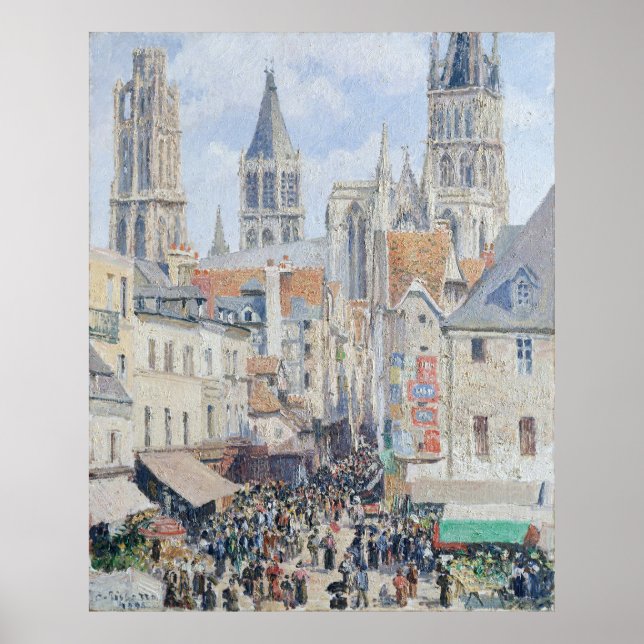 Poster Rua Grocery de Pissarro, Rouen (Frente)