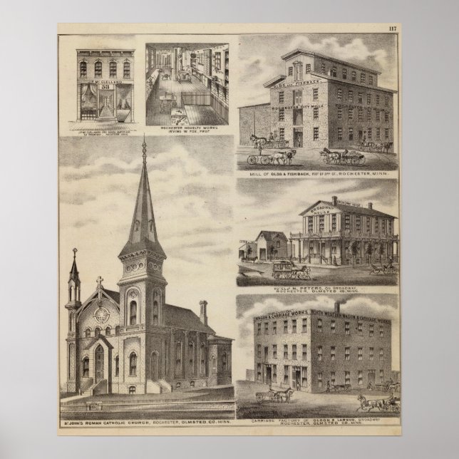 Póster Rua. Igreja Católica Romana de John, Minnesota (Frente)