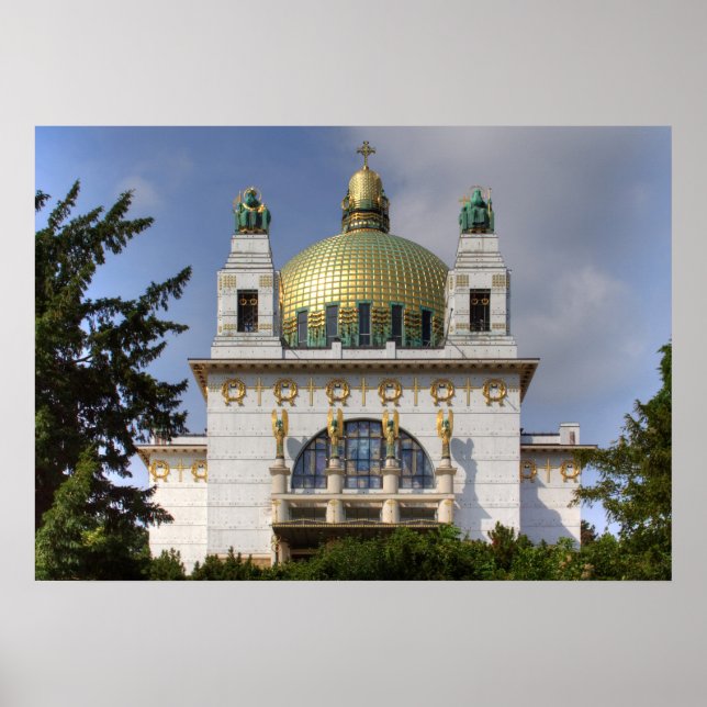 Póster Rua: Igreja de Leopold Viena Áustria (Frente)