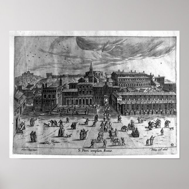 Póster Rua. Igreja de Peter, de 'Vistas de Roma' (Frente)