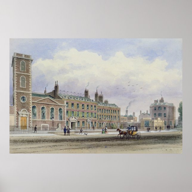 Póster Rua, Igreja de Thomas, Southwark, Londres (Frente)