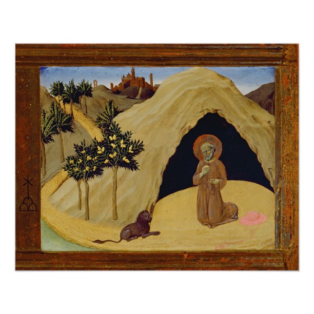 Póster Rua. Jerome com o leão, 1436 (tempera no painel) (Frente)