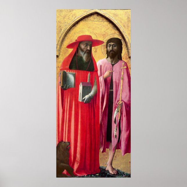 Póster Rua. Jerome e Rua. John the Baptist, c.1428-29 (Frente)