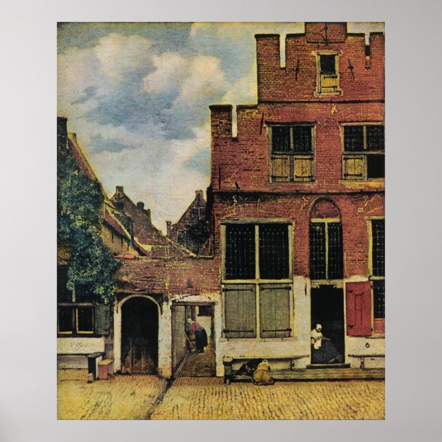 Póster Rua Johannes Vermeer, em Delft (cerca de 1660) (Frente)