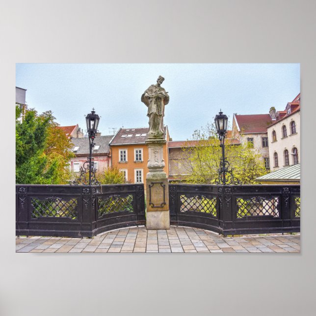 Poster Rua. John of Nepomuk Statue, Bratislava, Eslováqui (Frente)