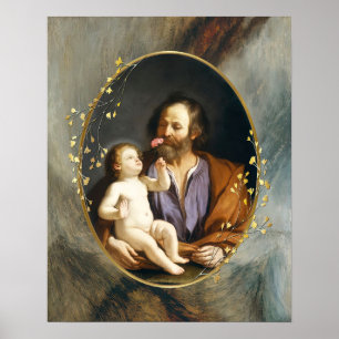 Poster Rua Joseph e Chid Jesus Santo católico - Guercino