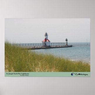 Poster Rua Joseph Lighthouse - Michigan